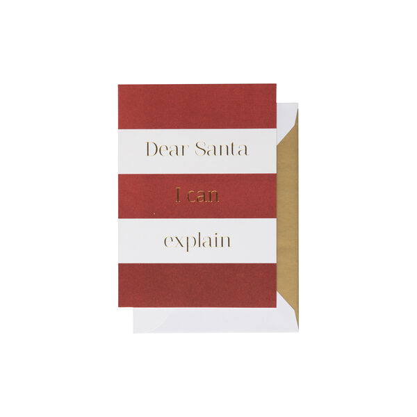 Dear Santa kort, hvit/r&oslash;d/gull, CARDSOME
