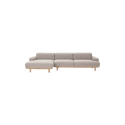 Reason 2 Seater Sofa with Left Chaiselong, Re-Wool 218/natural oiled oak, Bruunmunch Furniture