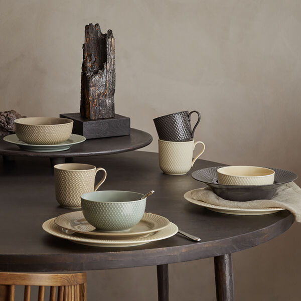 Rhombe Earth Kopp med hank, moss, Lyngby Porcel&aelig;n