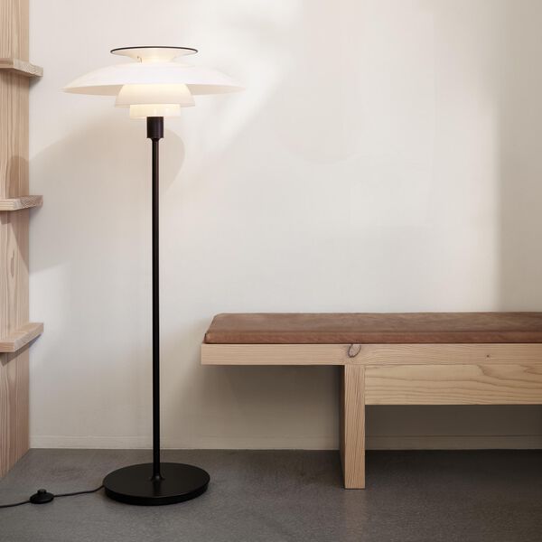 PH 80 gulvlampe, hvit opal/sort, Louis Poulsen