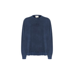 DiegoMW Logo Emb. sweater, dark blue random wash, My Essential Wardrobe