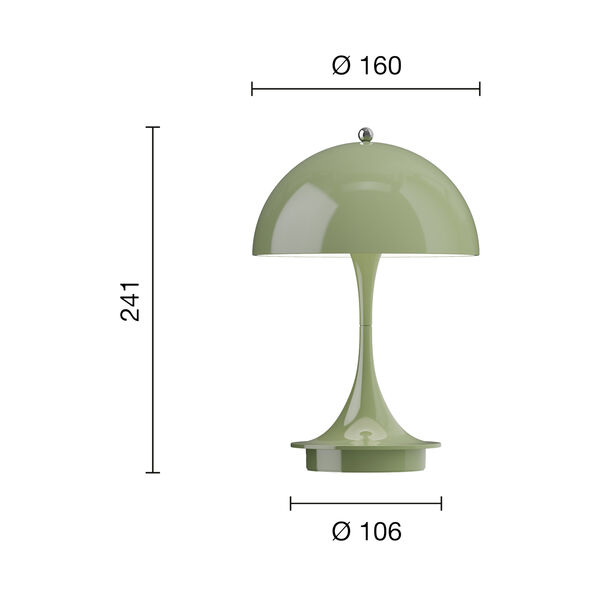 Panthella 160 Portable Table Lamp, green, Louis Poulsen
