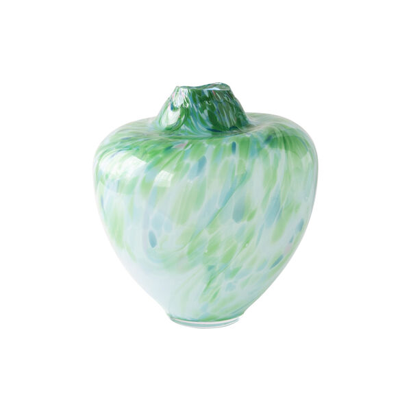 Unik skulptur kunstglass, gr&oslash;nn multi, Magnor