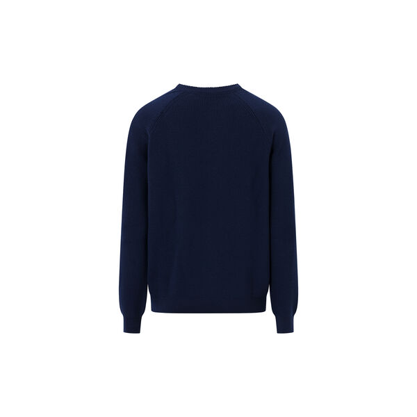 O-neck merino wool rib knit, total eclipse, KnowledgeCotton Apparel 