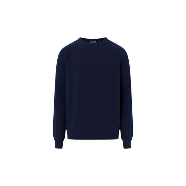 O-neck merino wool rib knit, total eclipse, KnowledgeCotton Apparel 