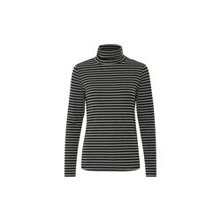 DanaMW Rollneck Blouse, black w. iron grey stripe, My Essential Wardrobe