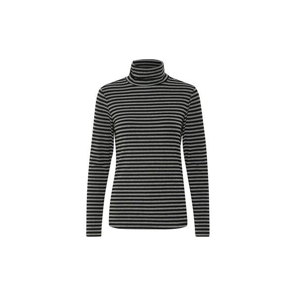 DanaMW Rollneck Blouse, black w. iron grey stripe, My Essential Wardrobe