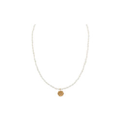 Daisy Charm Pearl Collar Necklace, Orelia