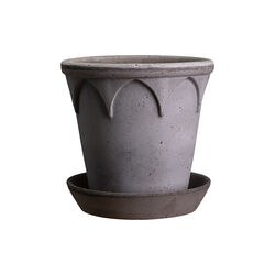 Elizabeth RAW potte med underfat, grey, Bergs Potter