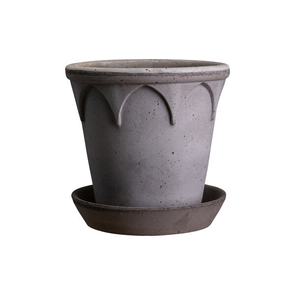 Elizabeth RAW potte med underfat, grey, Bergs Potter