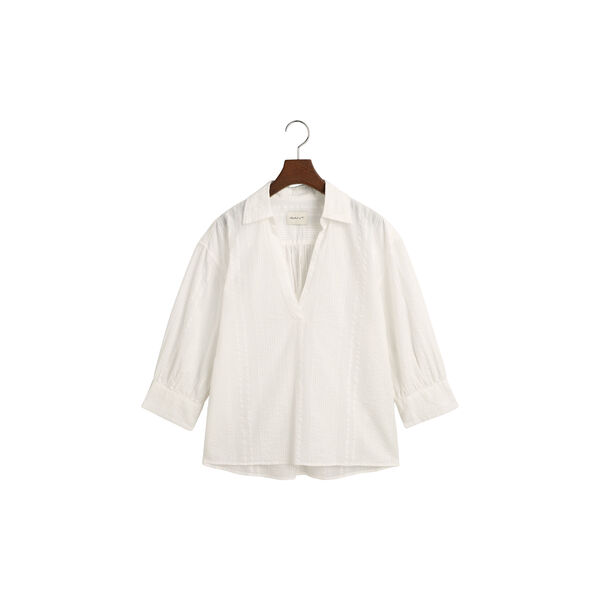 Relaxed Fit Seersucker Striped Popover Shirt, white, Gant