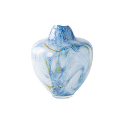 Unik skulptur kunstglass, bl&aring; multi, Magnor