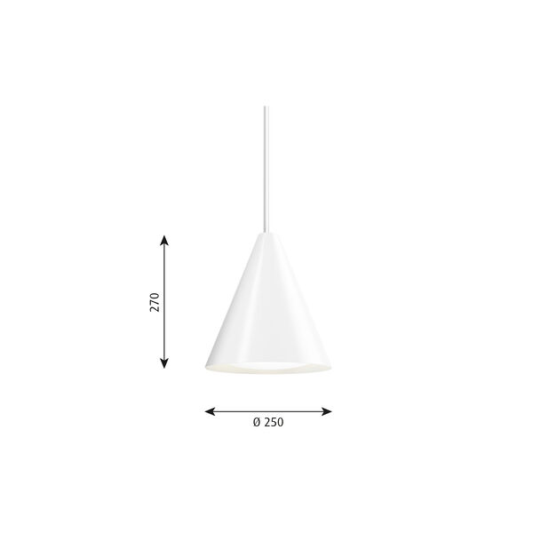Keglen pendel, hvit, Louis Poulsen