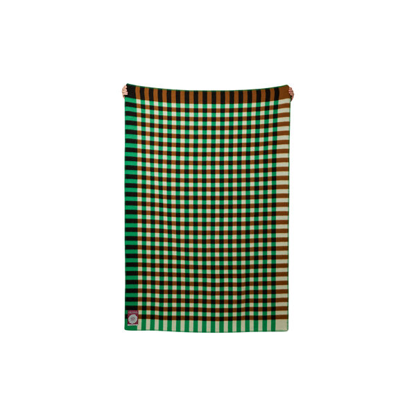 Gingham&nbsp;graph&nbsp;blanket, chlorophyll, OLEANA
