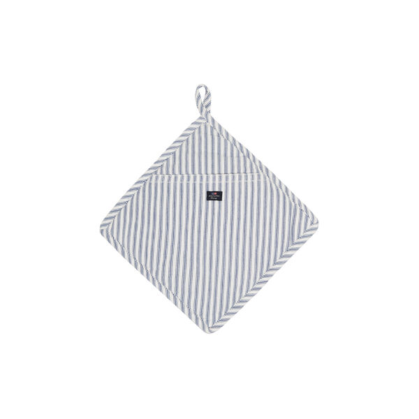 Icons sildebeinsstripet gryteklut i bomull, bl&aring;/hvit, Lexington