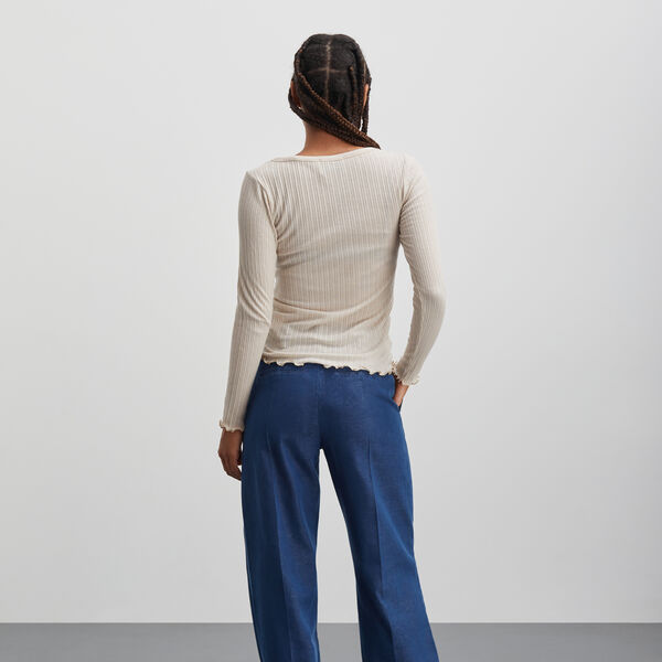 Pointella Troja Tee LS, oatmeal melange, Mads N&oslash;rgaard