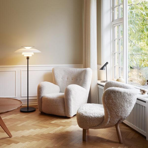 PH 80 gulvlampe, hvit opal/sort, Louis Poulsen