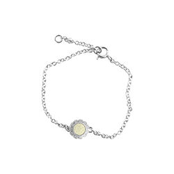 Bloom Mini Armb&aring;nd med blomst, solgul, Th. Marthinsen