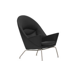 CH468 Oculus Chair loungestol, sort/rustfritt st&aring;l, Carl Hansen & S&oslash;n