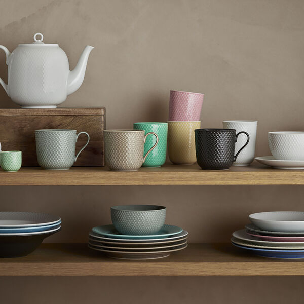 Rhombe Earth Kopp med hank, moss, Lyngby Porcel&aelig;n