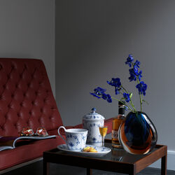 Musselmalt Riflet krukke med lokk, Royal Copenhagen