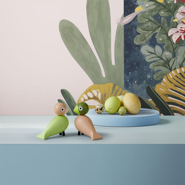 Turtelduer, lys gr&oslash;nn/rosa, Kay Bojesen Denmark