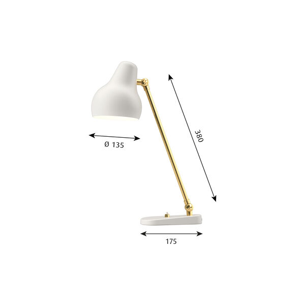 VL38 bordlampe, hvit, Louis Poulsen