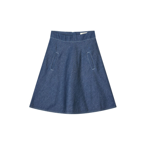 Air Denim Stelly Skirt, dark blue denim, Mads N&oslash;rgaard
