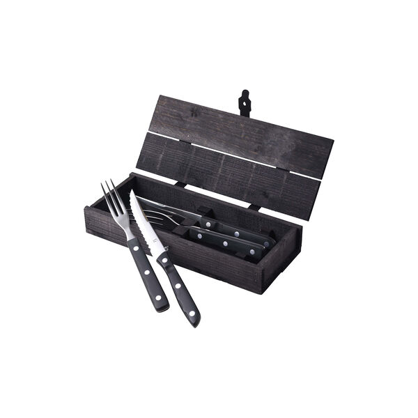 Old Famer bestikkeske, sort, 4 deler, Gense