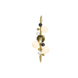Globo 3 light sconce, svart/hvit marmor, Jonathan Adler