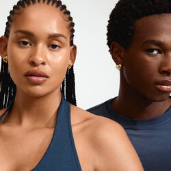 TIDE Heart Studs, gullbelagt, Pilgrim