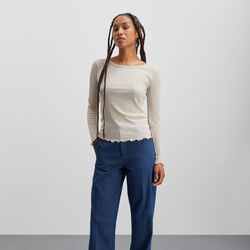 Pointella Troja Tee LS, oatmeal melange, Mads N&oslash;rgaard