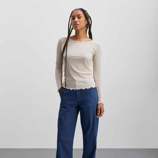 Pointella Troja Tee LS, oatmeal melange, Mads N&oslash;rgaard