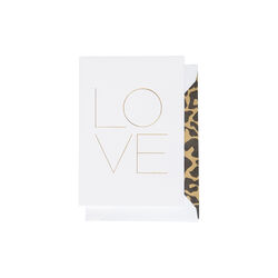 LOVE kort, hvit/gull, CARDSOME