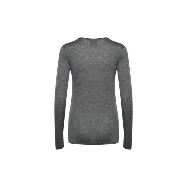 10 THE ONECK LONG SLEEVE, dark grey melange, My Essential Wardrobe