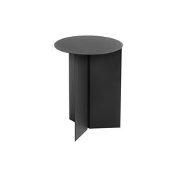 Slit Table Round High sidebord, black, HAY