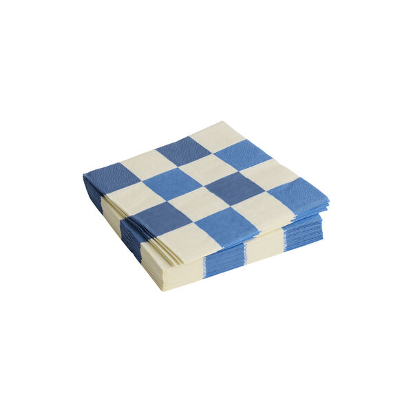 Pattern servietter dinner, off-white/blues m check, HAY
