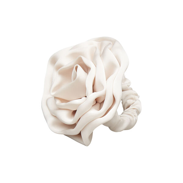 Satin Flower Hair Tie, birch white, Becks&ouml;ndergaard