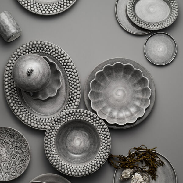 Bubbles tallerken 20x16 cm, grey, Mateus