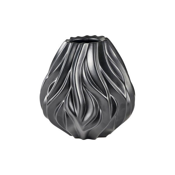 Flame vase, sort, Mors&oslash;