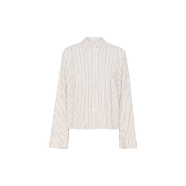 JannieMW shirt, snow white w. stripe, My Essential Wardrobe