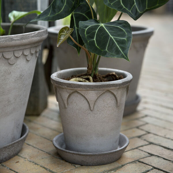 Elizabeth RAW potte med underfat, grey, Bergs Potter