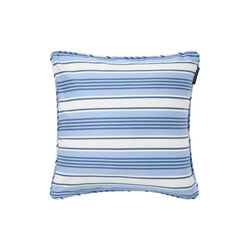 Striped Organic Cotton Twill Cushion Cover, blue/white, Lexington