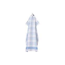Checked Organic Cotton Terry Kitchen Towel, white/blue, Lexington