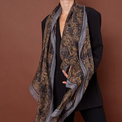 PAISLEY skjerf, gr&aring;, Bella Ballou