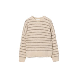 Mountain Oversized Furry jumper, cream brown stripe, FWSS