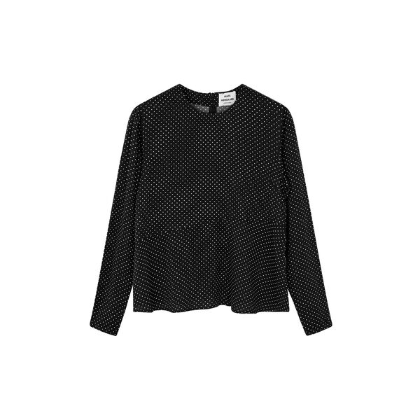 Star Anke Top AOP, micro dot aop/black, Mads N&oslash;rgaard