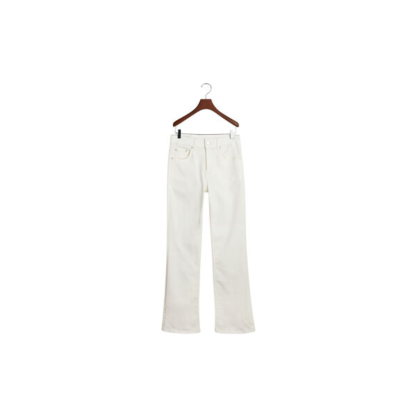 Slim Fit Flared White Jeans, eggshell, Gant