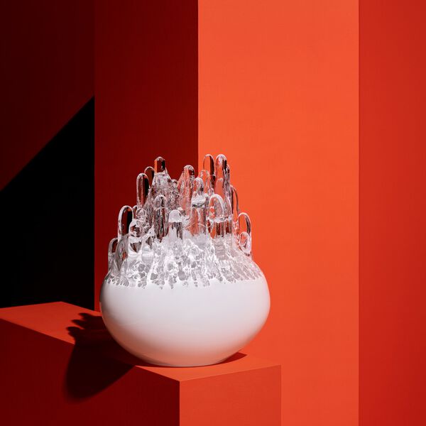 Polar lysestake, hvit, Kosta Boda