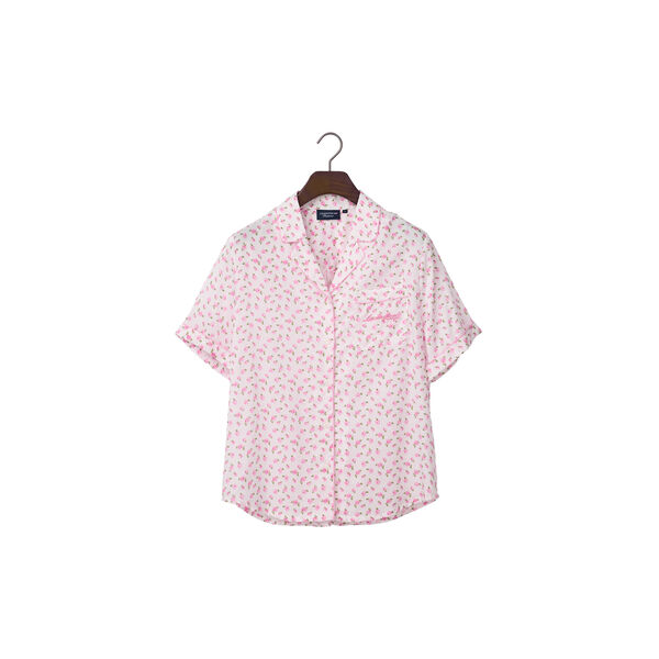 Rose Print Lyocell Pajama Set, rose pink print, Lexington